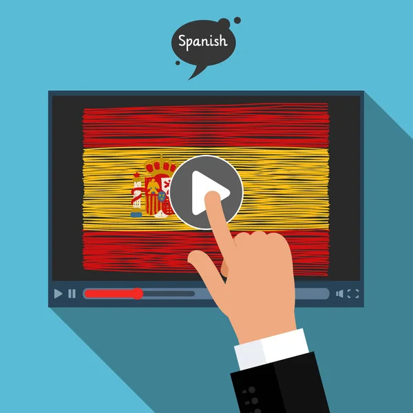 Aprender idiomas. Estudiar español . — Vector de stock