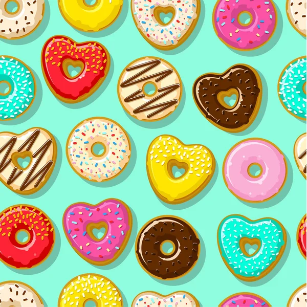 Donuts doces diferentes —  Vetores de Stock