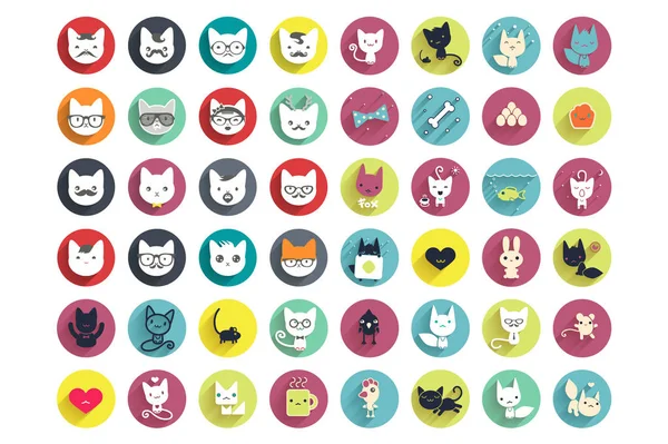 Conjunto de avatar animais . — Vetor de Stock