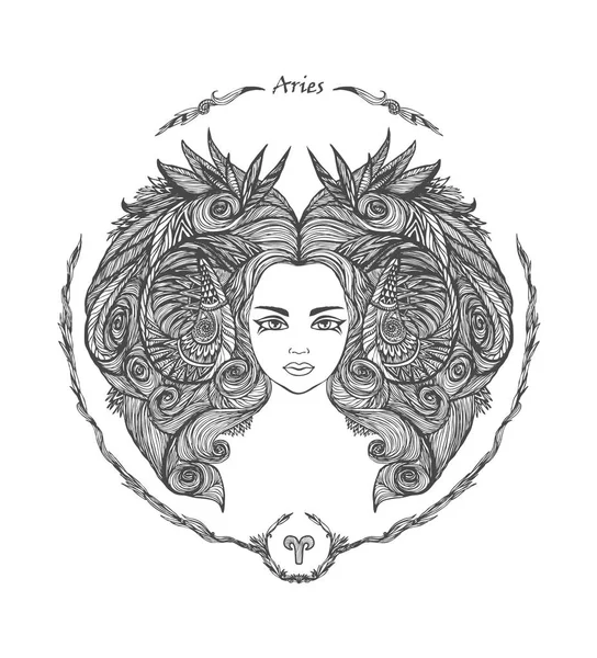 Zodiac sign. Aries — Stock Vector
