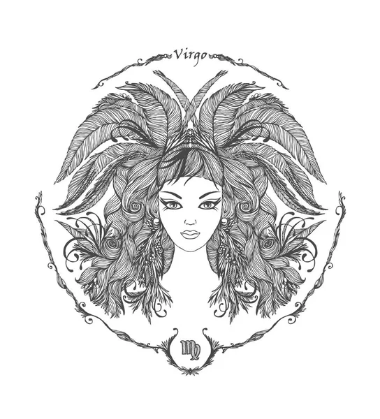 Zodiac sign. Virgo — Stock Vector