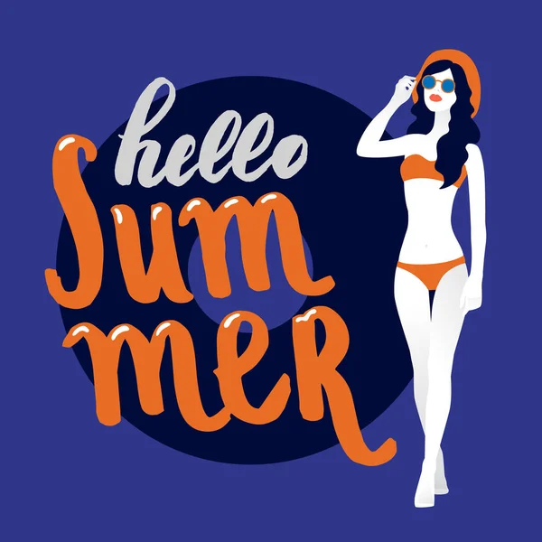 Hola letras de verano — Vector de stock