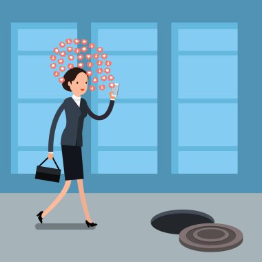 Smartphone bağımlılık kavramı.