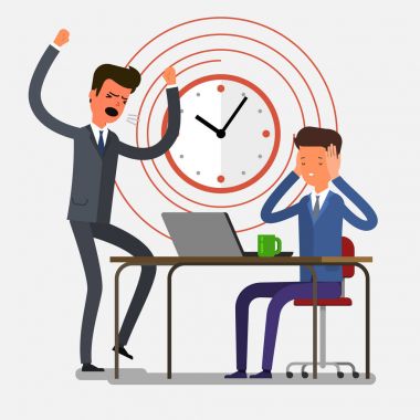 Kızgın işadamı işçisinin bağırarak