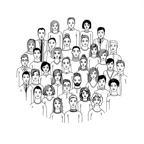 The crowd of abstract people. — Stock Vector