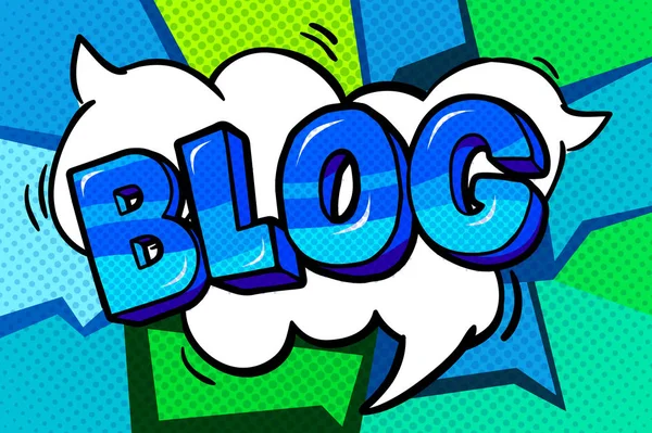 Palabra de blog burbuja . — Vector de stock