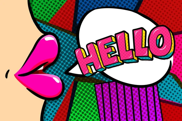 Hello Message в стиле поп-арт — стоковый вектор