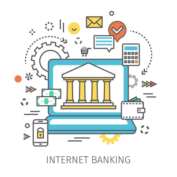 Concepto de banca por Internet. — Vector de stock