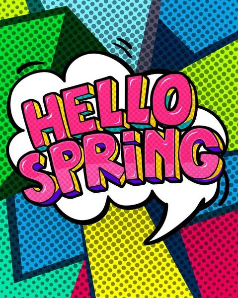 Hello Spring word bubble. — Stock Vector