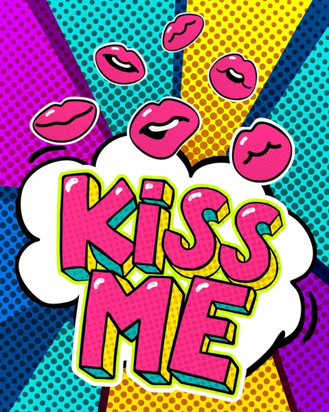 Embrasse-moi bulle mot . — Image vectorielle