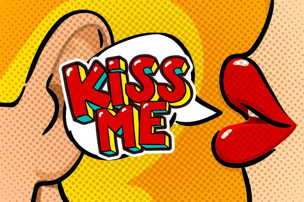 Kiss me word bubble. — Stock Vector