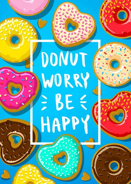 Diseño de Donuts con texto — Vector de stock