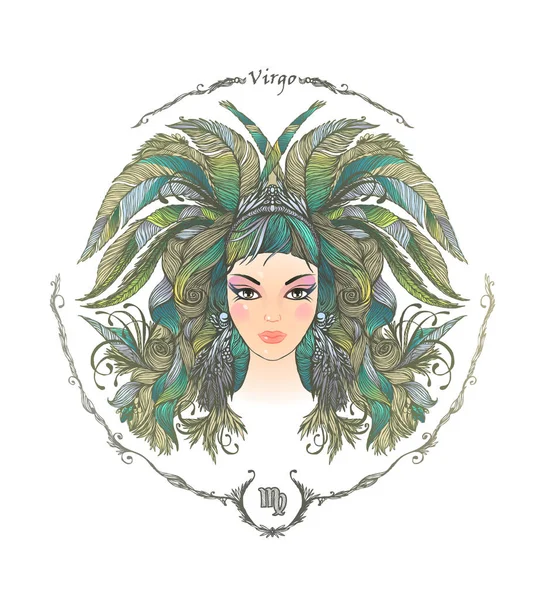 Zodiac sign. Virgo — Stock Vector