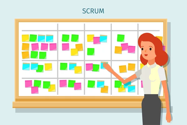 Dibujos animados scrum master — Vector de stock