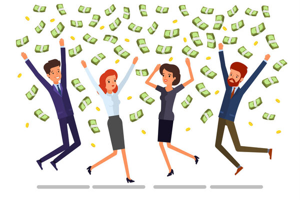 Люди прыгают и наслаждаются
 