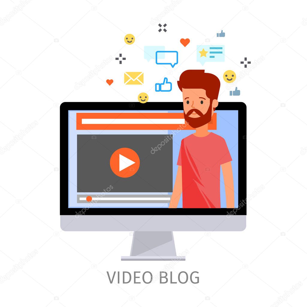 Concept of video blogging.