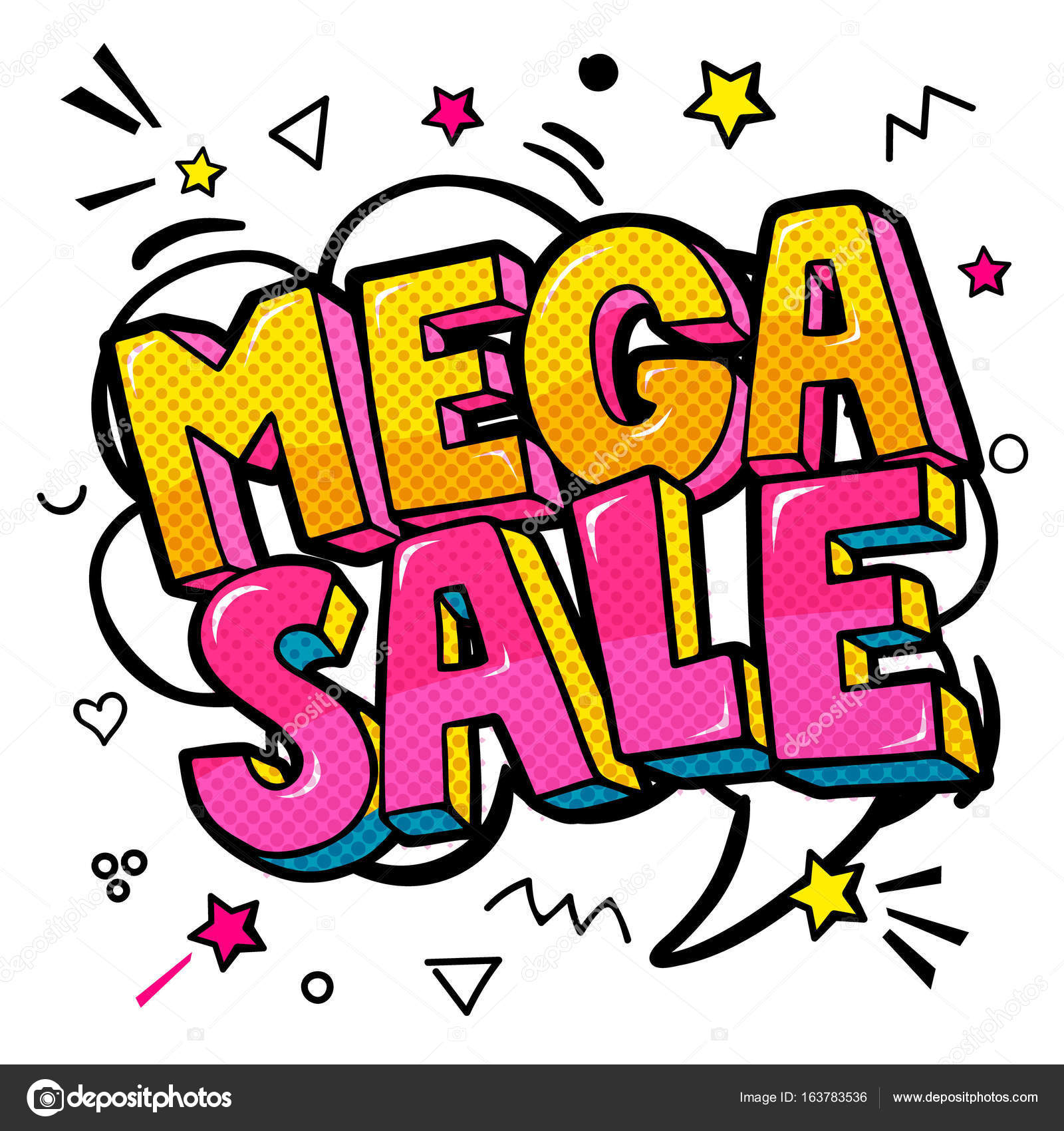 Mega Sale Message In Pop Art Style Stock Vector Image By C Vectorstory