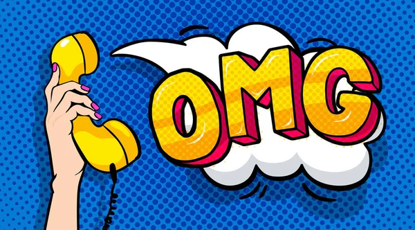 OMG szó buborék pop art képregény stílusban. — Stock Vector