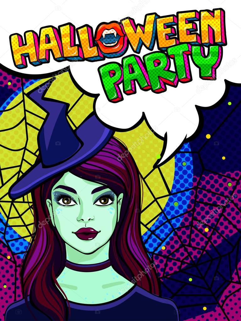 Witch and Halloween party message