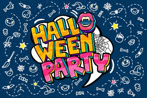 Mitteilung zur Halloween-Party — Stockvektor