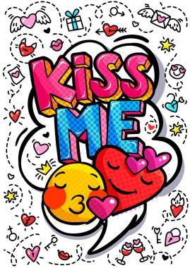 Öp beni sözcük balonu.