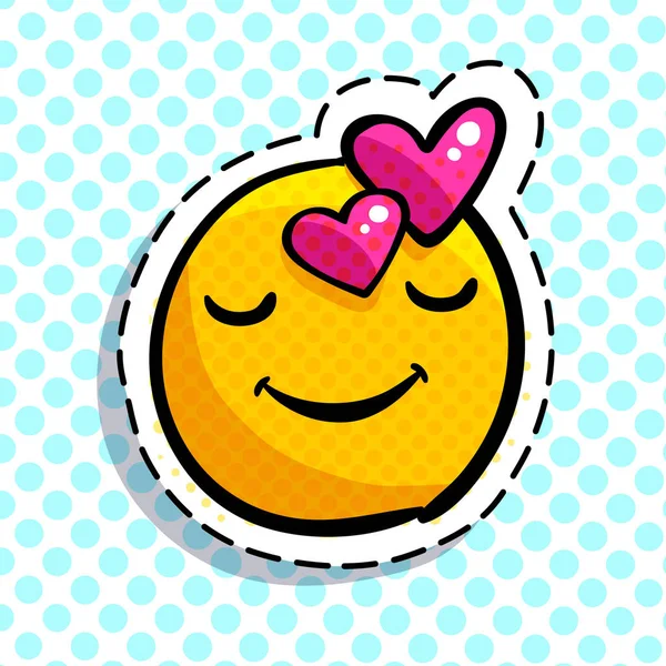 Smile in love emoticon. — Stock Vector