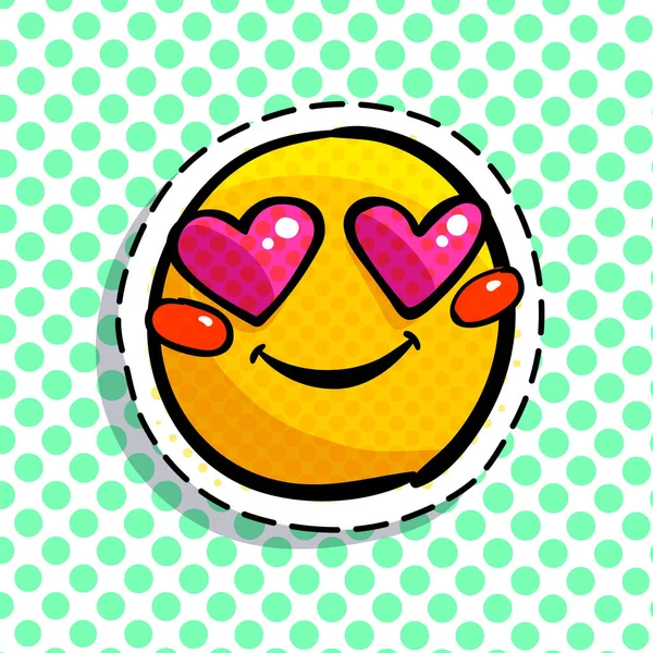 Lächeln in der Liebe Emoticon. — Stockvektor