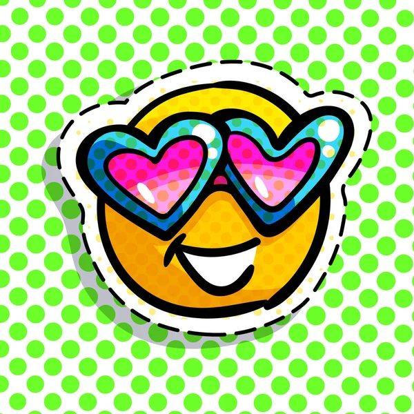 Smile in love emoticon. — Stock Vector
