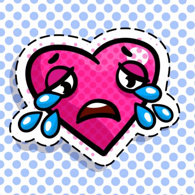 Pembe Kalp çığlıkları noktalar arka plan üzerinde