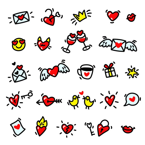 Sada Happy Valentines Day Pro Karty Plakáty Pozdravy — Stockový vektor