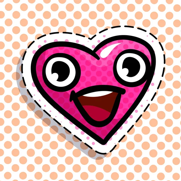 Счастливое Розовое Сердце Фоне Точек — стоковый вектор