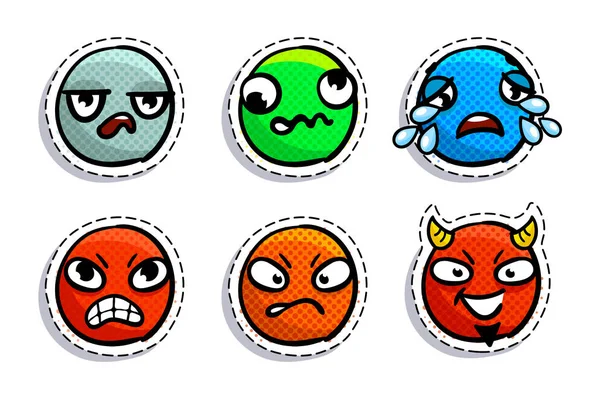 Set di espressioni emoji — Vettoriale Stock