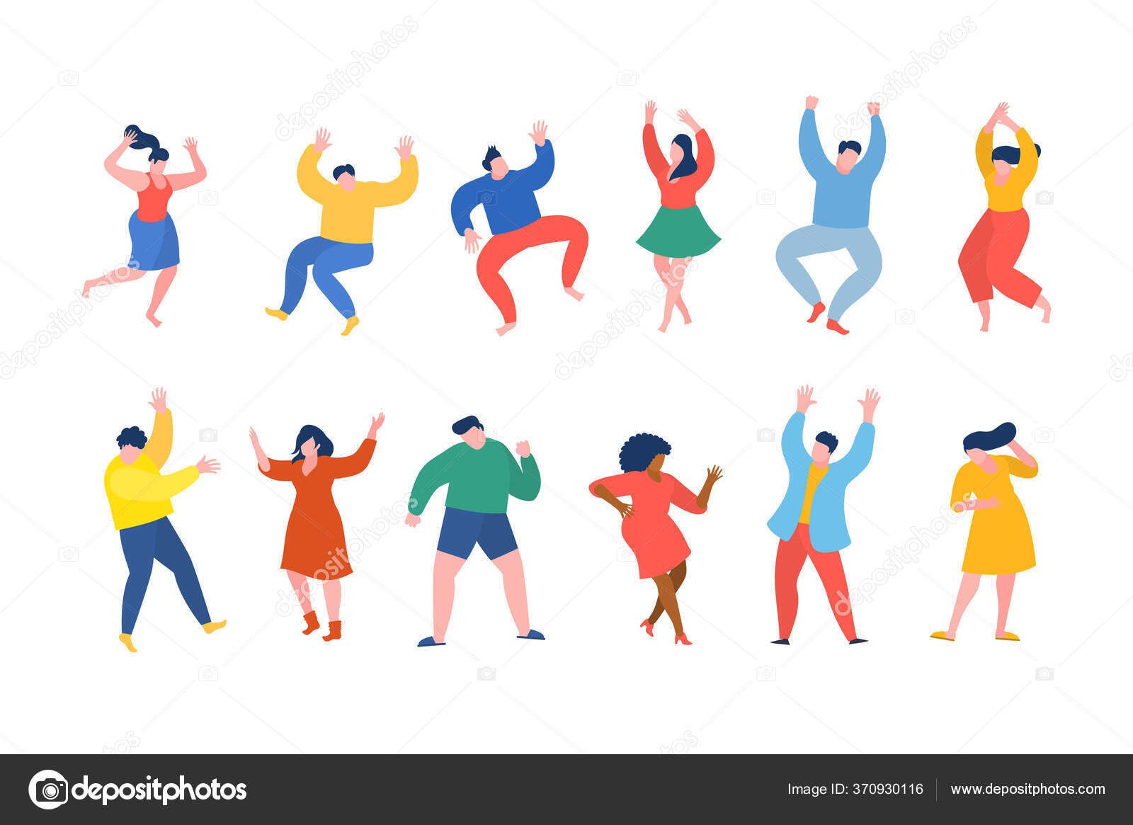 Dancing People Funny Cartoon Style Men Women Free Movement Poses Stock  Vector Image by ©VectorStory #370930116