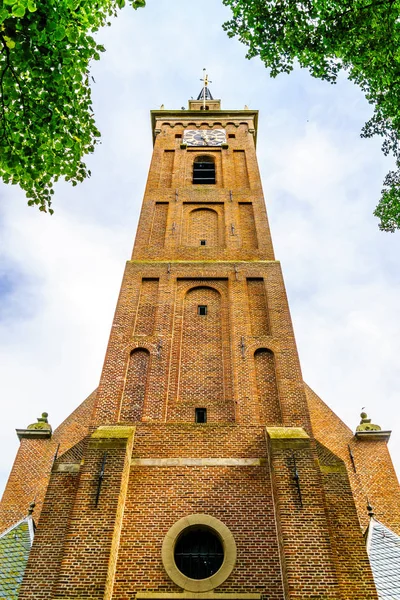 Church tower in the center of the town of Middenbeemster in the Beemster Polder in the Netherlands