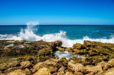 Ko Olina Hawaii Oahu Adası kıyı tarihinde Pasifik Okyanusu dalgaları