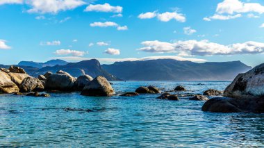 Büyük Granit kayalar kayalar Beach, popüler bir doğa rezerv ve Afrika penguenler koloni için ev