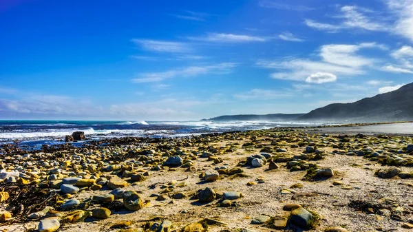 La costa en el lado del Océano Atlántico del Cabo de Buena Esperanza en la Reserva Natural de Cape Point — Foto de Stock