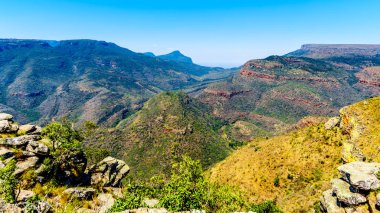 Highveld ve Blyde River Canyon Mpumalanga Province, Güney Afrika için Panorama rota boyunca görünümü