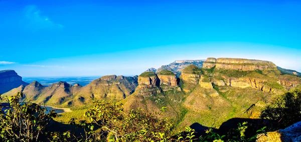 Panorama Uitzicht Zonsondergang Drie Rondavels Van Blyde River Canyon Nature — Stockfoto