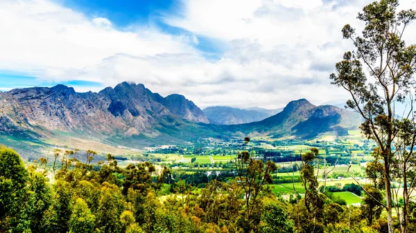 Vale Franschhoek Província Cabo Ocidental África Sul Com Suas Muitas — Fotografia de Stock