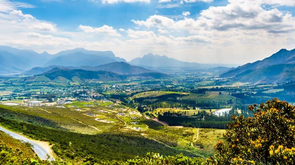 Spectacular View Franschhoek Pass Also Called Lambrechts Road R45 Which — Stock Photo, Image