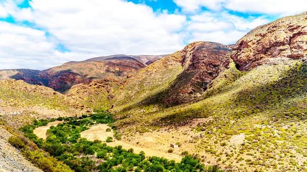 Completely Dry Huisrivier Huis River Pass Highway Ladismith Calitzdorp Little — Stock Photo, Image