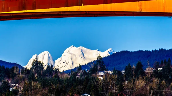 Missionsbrücke Über Den Fraser River Auf Dem Highway Zwischen Den — Stockfoto