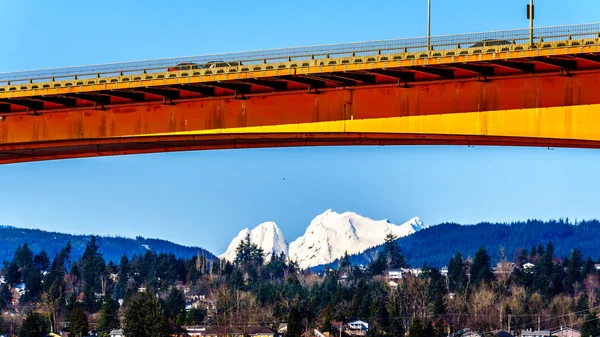 Mission Bridge Fraser River Highway Towns Abbotsford Mission British Columbia — Stock Photo, Image