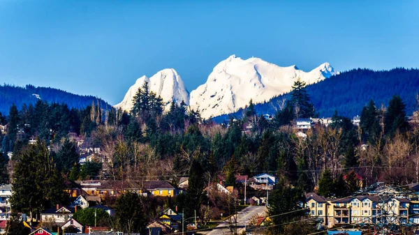 Snow Covered Peaks Mount Robie Reid Town Mission British Columbia — Stock Photo, Image