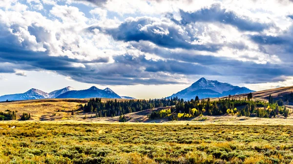 Gallatin Mountain Range Electric Peak Later Afternoon Sun Viewed Grand — Stock Photo, Image