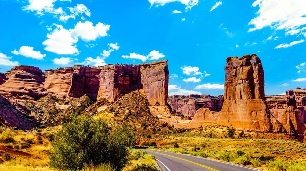 Sheep Rock Sandstone Rock Formation Arches Scenic Drive Arches National — Stock Photo, Image