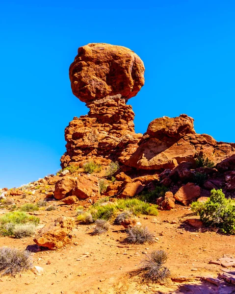 Balanced Rock Sandstone Rock Formation Arches Scenic Drive Arches National — Stock Photo, Image