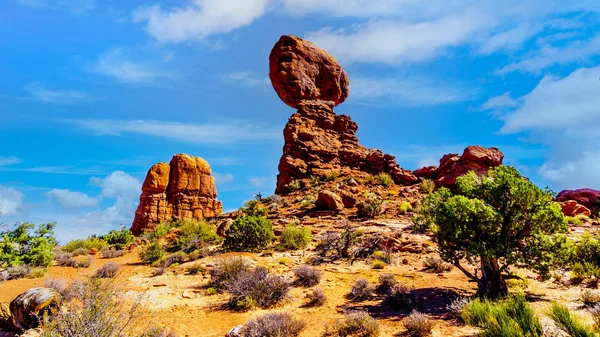 Balanced Rock Other Sandstone Rock Formations Arches Scenic Drive Arches — Stock Photo, Image