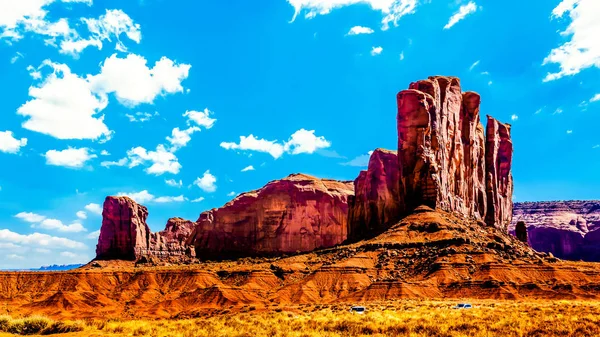 Towering Red Sandstone Formations Camel Butte Navajo Nation Monument Valley — Stock Photo, Image